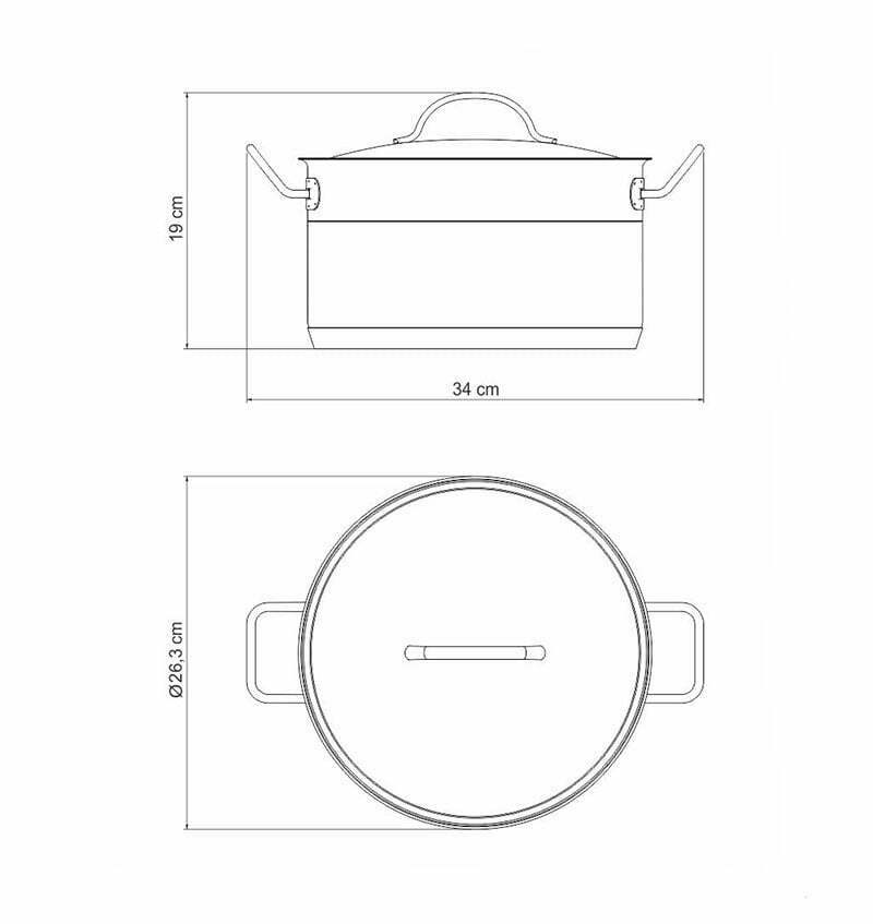 Cacerola Alta Ø24cm Acero Inox con Asas Profesional 6.1lt - Imagen 2
